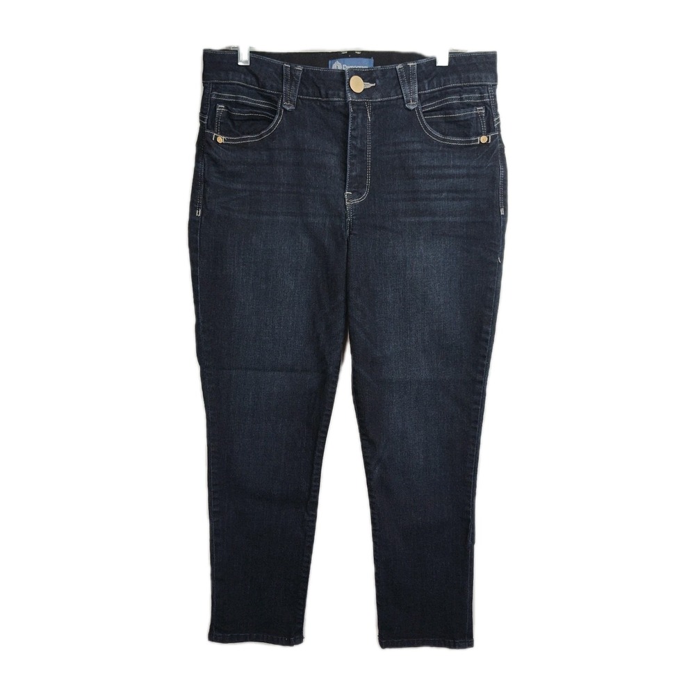 Democracy "Ab"solution Skinny Jeans Women's Sz 12p Dark Blue Wash Elastic Waist